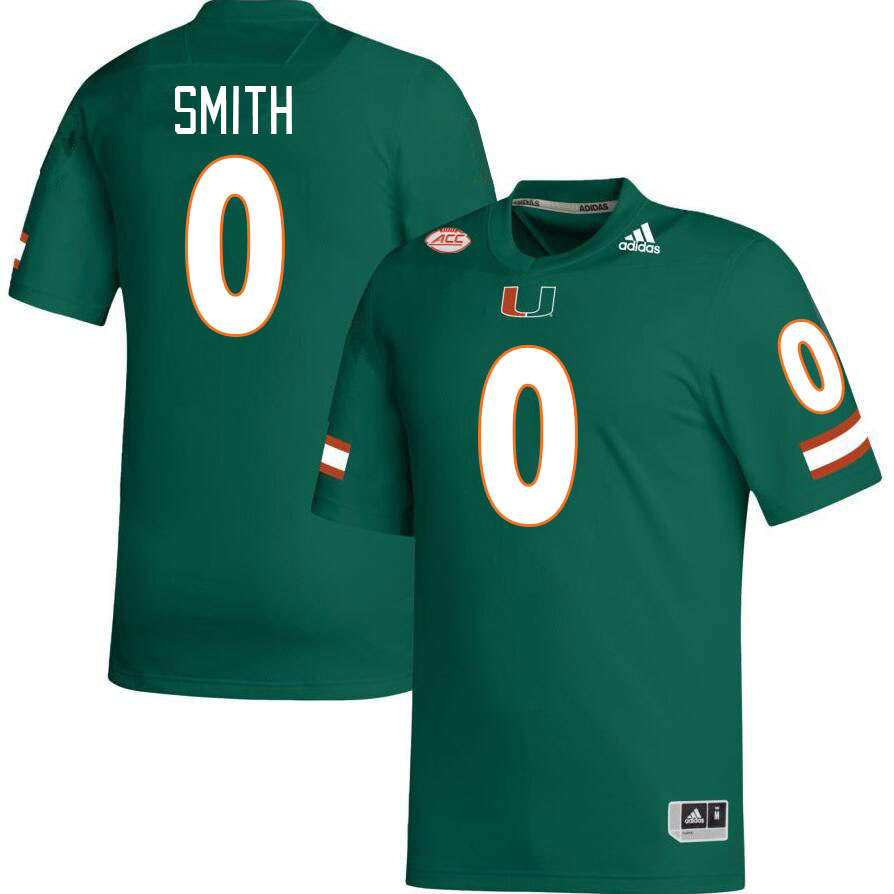 #0 Brashard Smith Miami Hurricanes Jerseys Football Stitched-Green